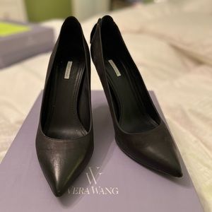 Black Leather Vera Wang Pumps
